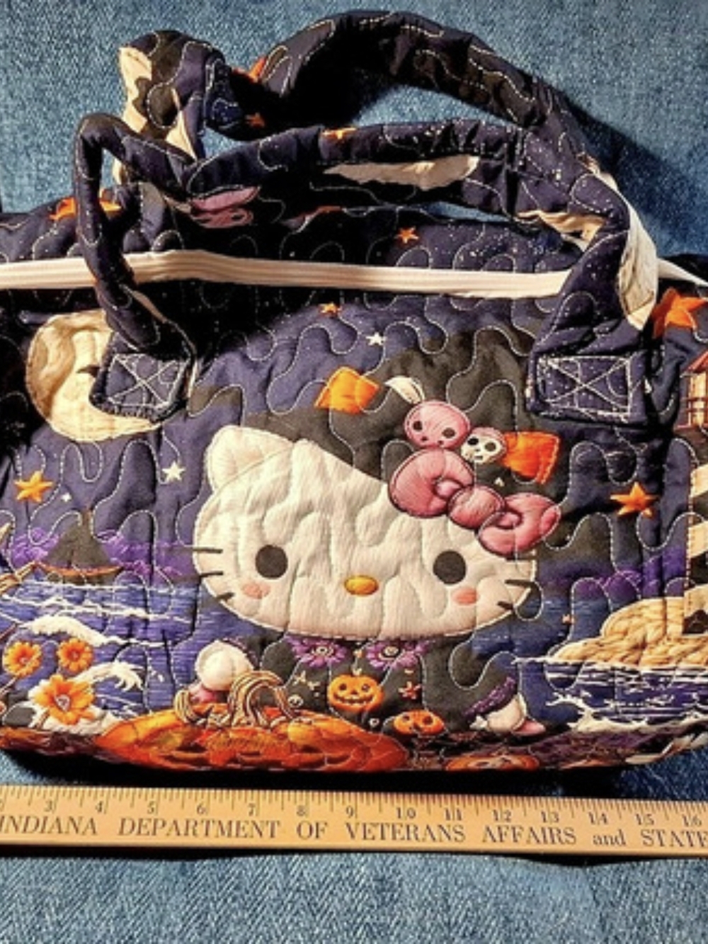 Sanrio Quilted Halloween Print Hello Kitty Tote/ Duffel Bag